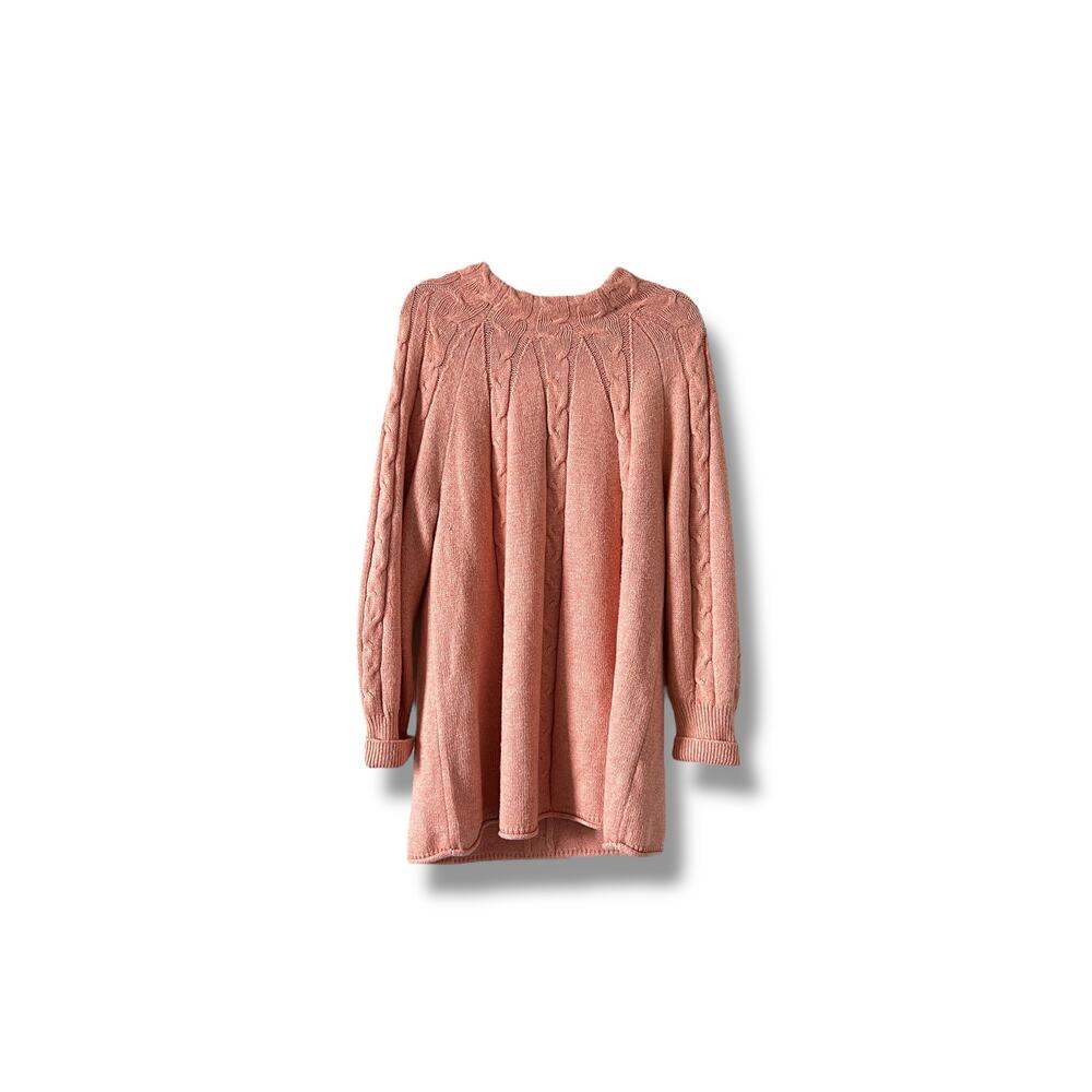 Soft Surroundings Pink Cable Knit Sweater